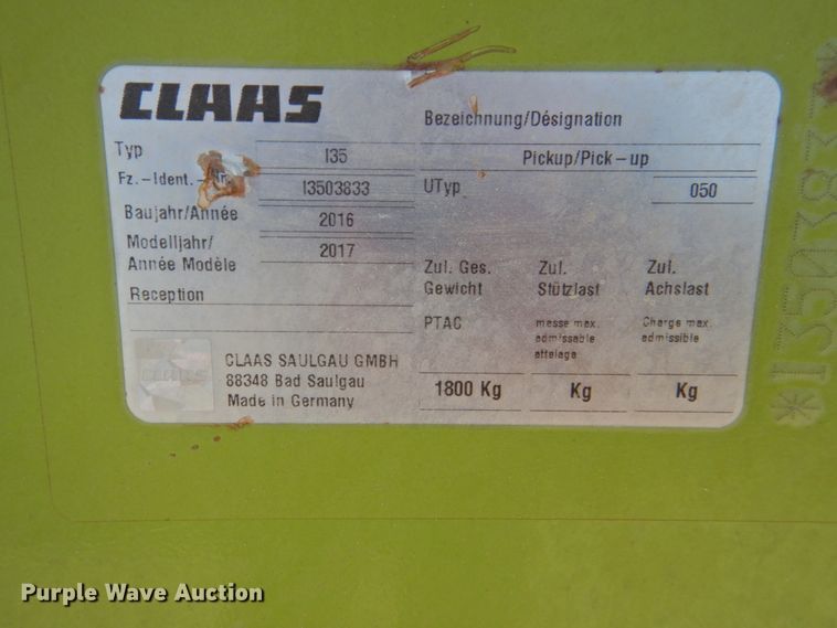 image for item DK2382 2017 Claas 380  pickup head