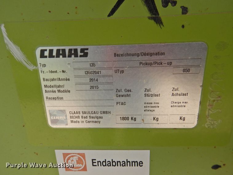image for item DK2385 2015 Claas 380  pickup head