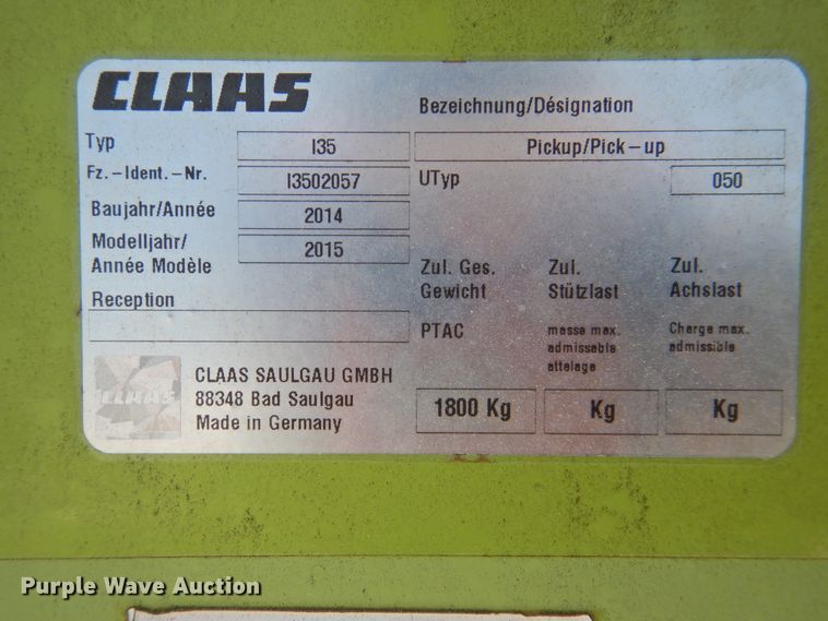 image for item DK2386 2015 Claas 380  pickup head