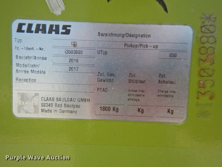 image for item DK2387 2017 Claas 380  pickup head