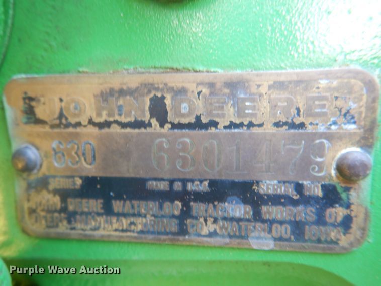 image for item KW9974 1958 John Deere 630  tractor