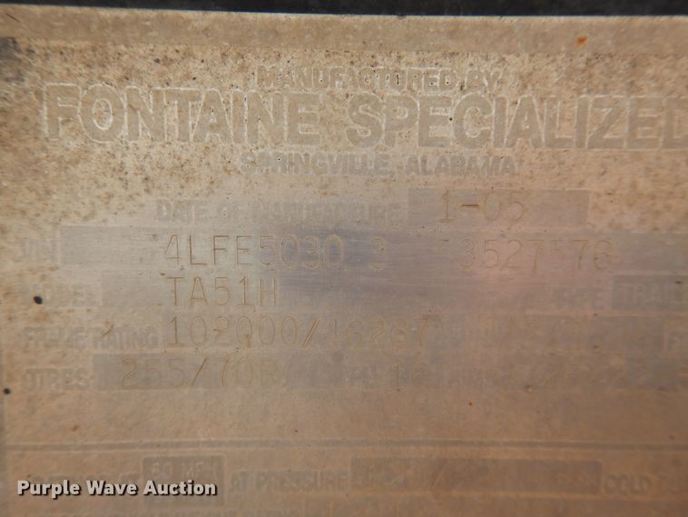 image for item DM6247 2005 Fontaine TA51H  lowboy equipment trailer