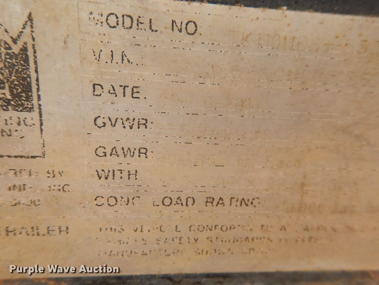 image for item DM6249 2012 Trail King TK110HDG  lowboy equipment trailer