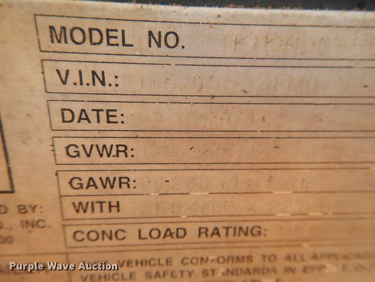 image for item DM6251 2015 Trail King TK110HDG  lowboy equipment trailer