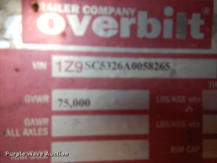 image for item DM6256 2010 Overbilt  drop deck equipment trailer