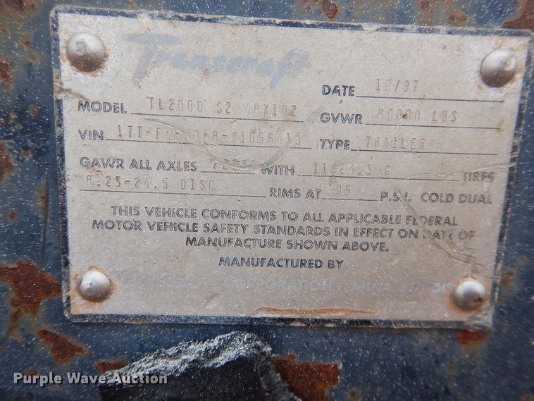 image for item DM6258 1998 Transcraft TL2000  flatbed trailer