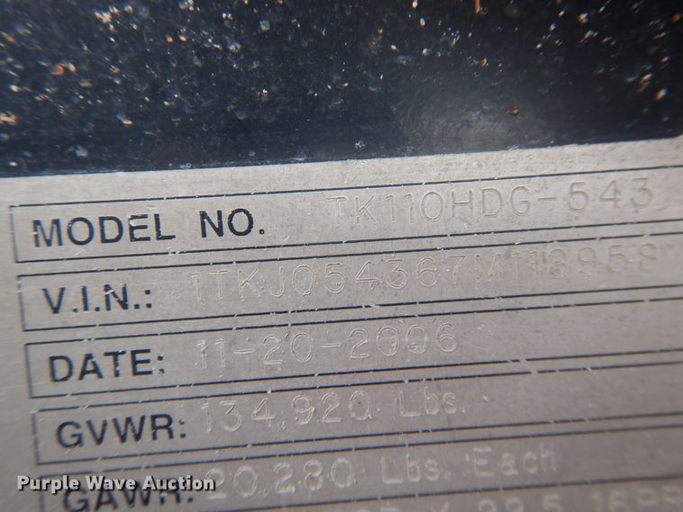 image for item DM6266 2007 Trail King HD110HDG  lowboy equipment trailer