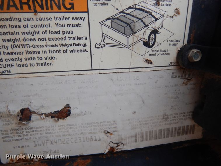 image for item DM6280 2012 Bix Tex  pipe trailer