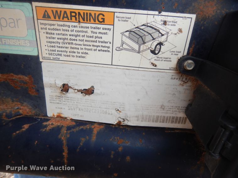 image for item DM6280 2012 Bix Tex  pipe trailer