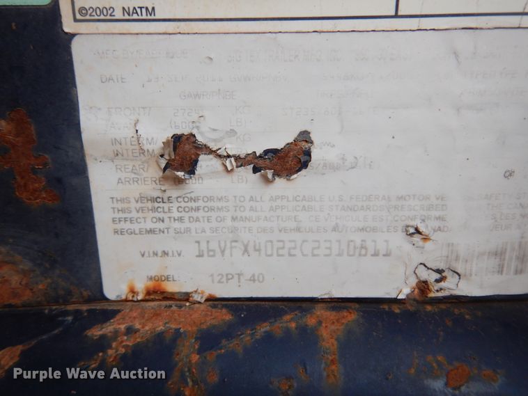 image for item DM6280 2012 Bix Tex  pipe trailer