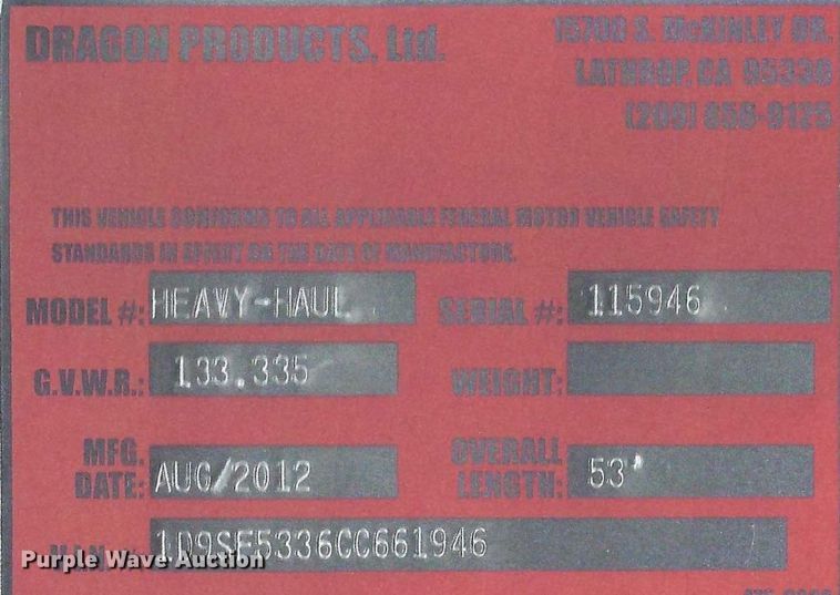 image for item HT9252 2013 Dragon Products Heavy Haul  lowboy equipment trailer