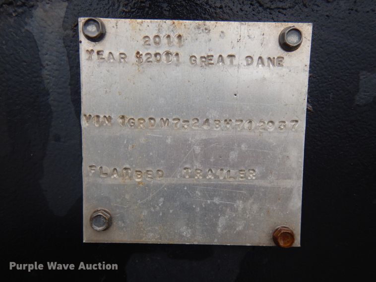 image for item IL9875 2011 Great Dane  flatbed trailer