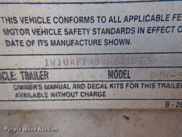 image for item IL9923 2009 Wilson DWH-500 Pace Setter  grain trailer