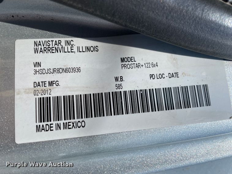 image for item KK9658 2013 International ProStar  semi truck