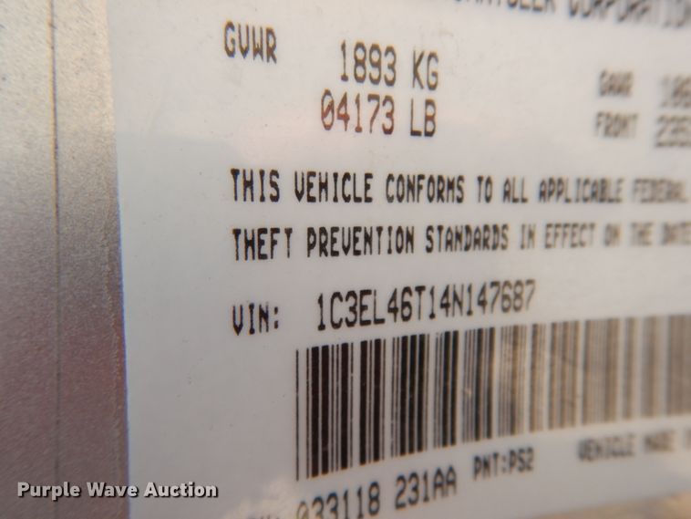 image for item DC2039 2004 Chrysler Sebring LX