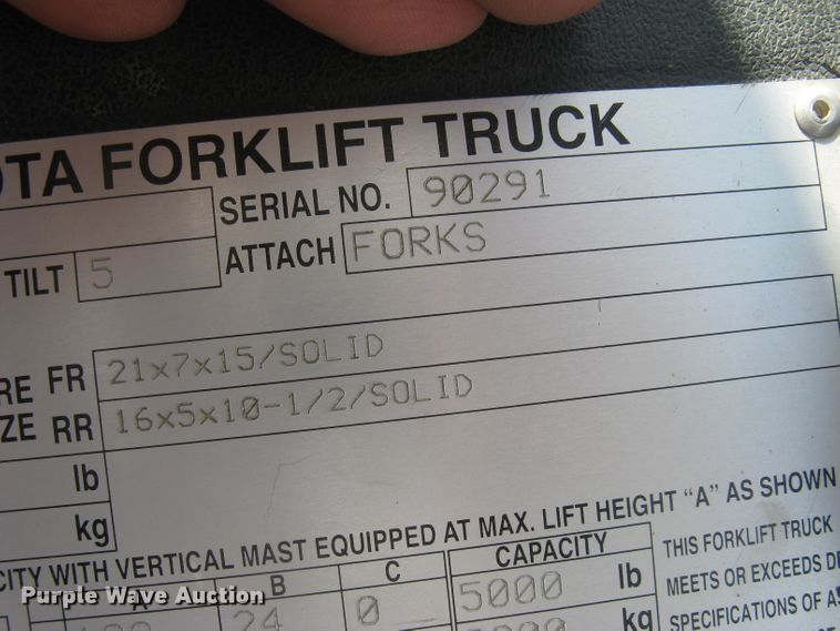 image for item DG5282 Toyota 7FGCU25  forklift