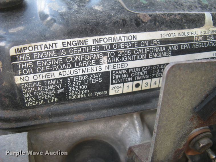 image for item DG5282 Toyota 7FGCU25  forklift