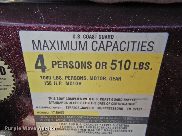 image for item DK2379 1999 Javelin Renegade 18  boat