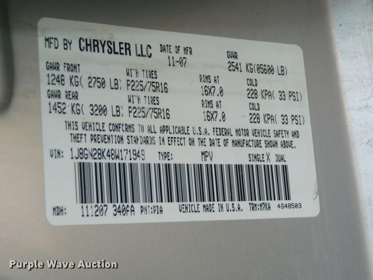 image for item DK8645 2008 Jeep Liberty  SUV