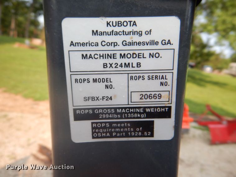 image for item DL0086 Kubota BX24D  tractor