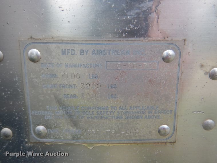 image for item DM3911 1976 Airstream  camper