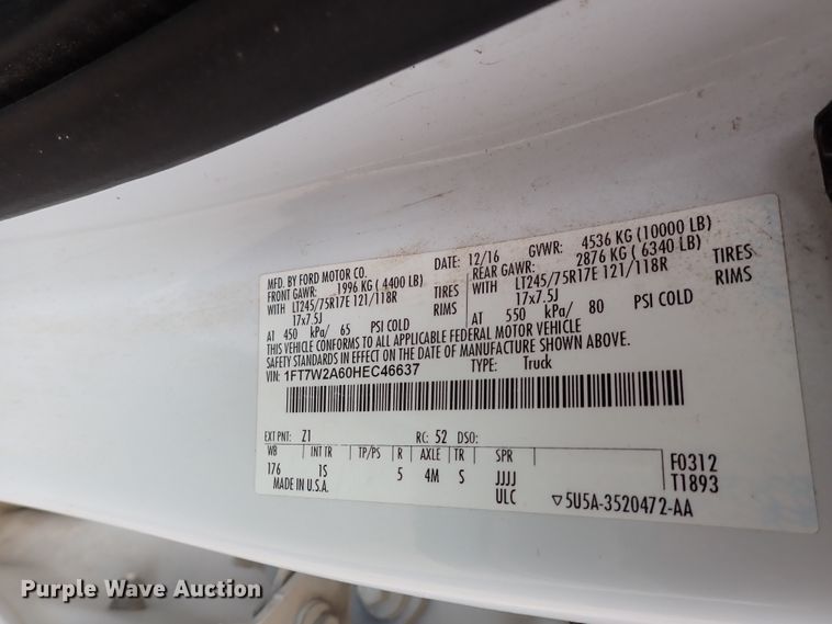 image for item DN1778 2017 Ford F250 Super Duty XL  Crew Cab pickup truck