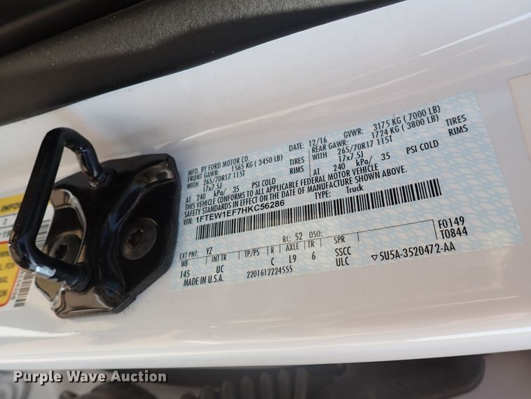 image for item DN1803 2017 Ford F150 XLT  SuperCrew pickup truck