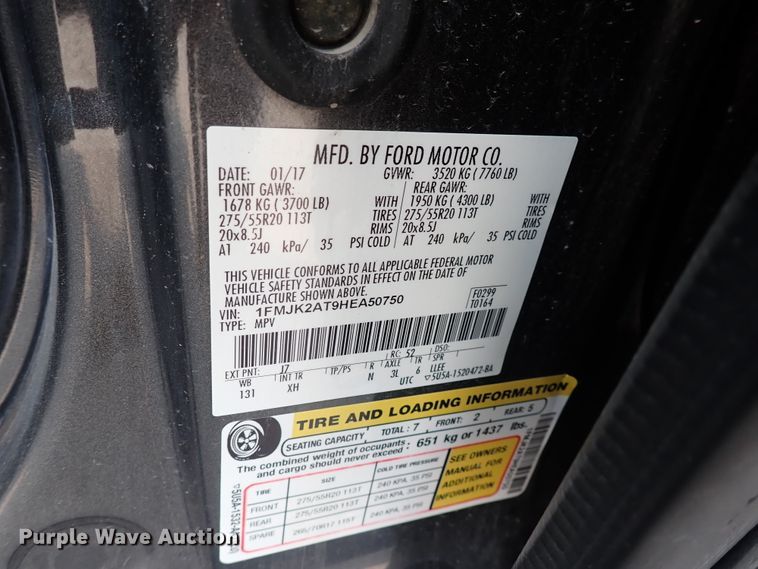 image for item DN1811 2017 Ford Expedition Limited  SUV