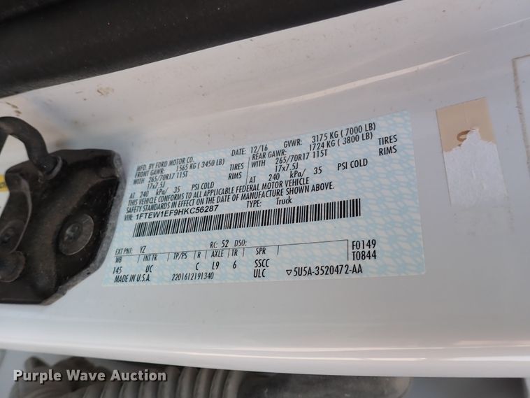 image for item DN1813 2017 Ford F150 XLT  SuperCrew pickup truck