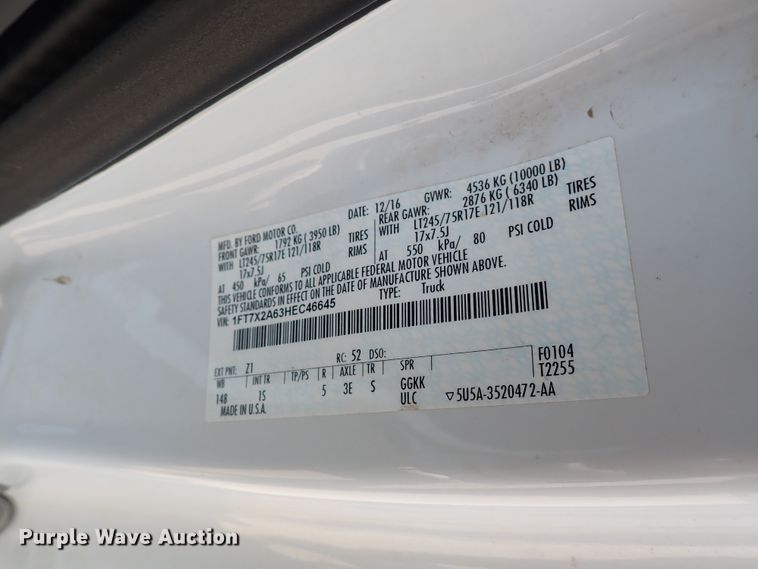 image for item DN1823 2017 Ford F250 Super Duty XL  SuperCab pickup truck