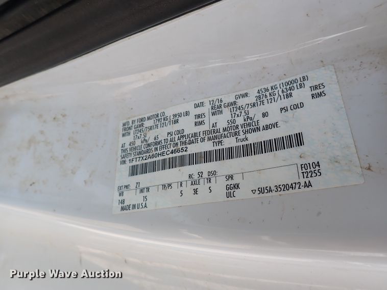 image for item DN1824 2017 Ford F250 Super Duty XL  SuperCab pickup truck