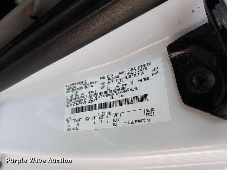 image for item DN1827 2018 Ford F250 Super Duty XL  SuperCab pickup truck