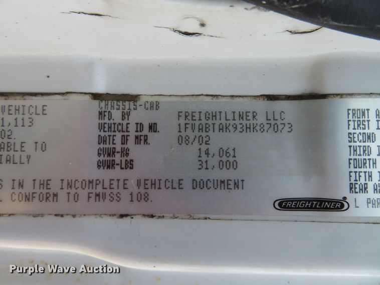 image for item FP9355 2003 Freightliner FL70  bucket truck
