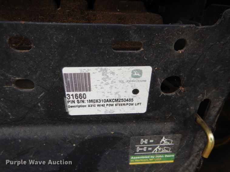 image for item HF9241 John Deere X310  lawn mower