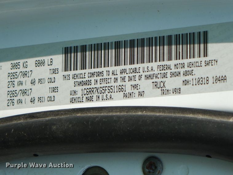 image for item HP9645 2015 Dodge Ram 1500  Crew Cab pickup truck