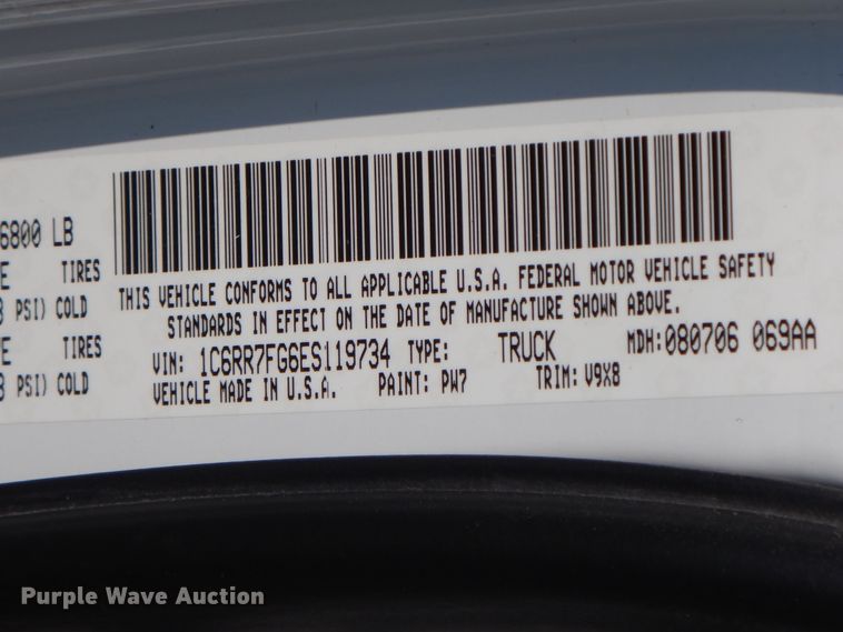 image for item HP9646 2014 Dodge Ram 1500  Quad Cab pickup truck