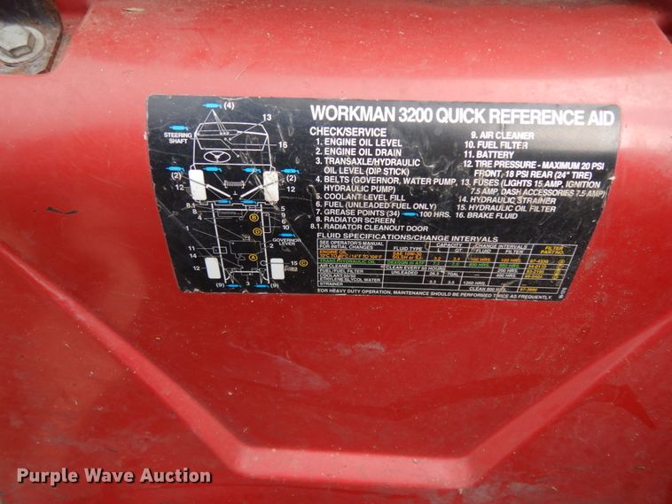 image for item HR9727 2002 Toro Workman 3200  utility vehicle