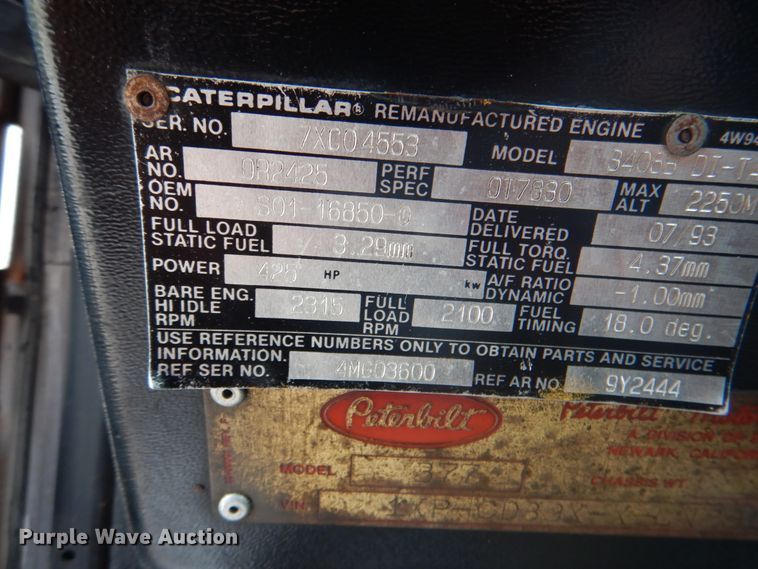 image for item HT9355 1990 Peterbilt 377  vacuum truck