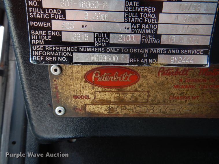 image for item HT9355 1990 Peterbilt 377  vacuum truck