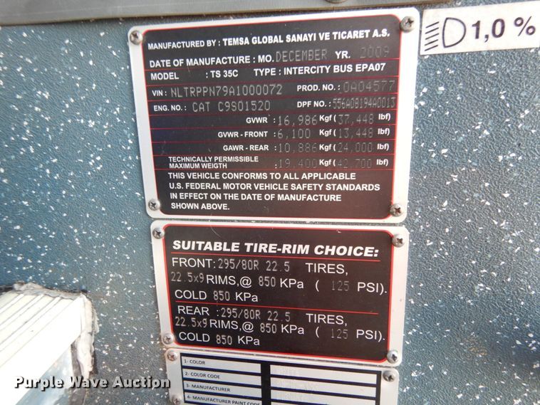 image for item II9645 2010 Temsa TS35  coach bus