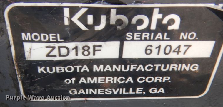 image for item IN9523 Kubota ZD18F  ZTR lawn mower