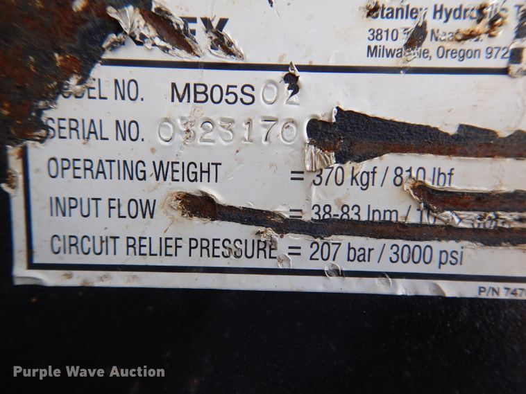 image for item IN9757 Stanley MB055  skid steer breaker