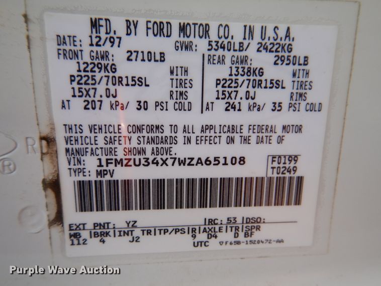 image for item IN9780 1998 Ford Explorer  SUV