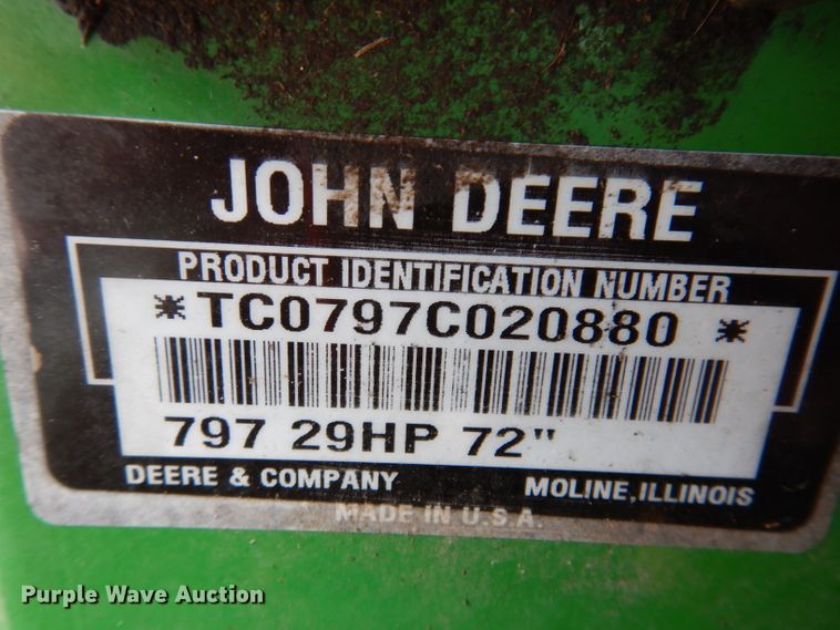 image for item IN9793 John Deere 797  ZTR lawn mower