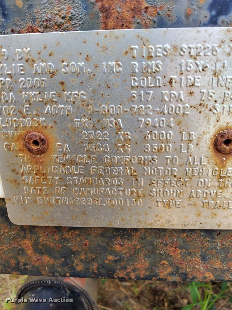 image for item IT9631 2007 Wylie  tank trailer