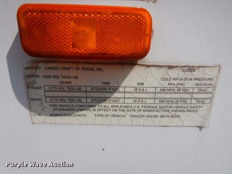 image for item IT9640 2008 Cargo Craft 85242  enclosed cargo trailer