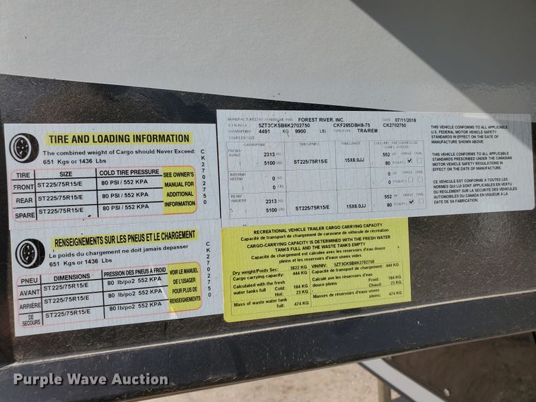 image for item JM9637 2019 Forest River Cheyenne Arctic Wolf Limited  camper