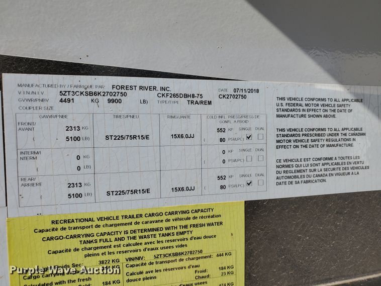 image for item JM9637 2019 Forest River Cheyenne Arctic Wolf Limited  camper