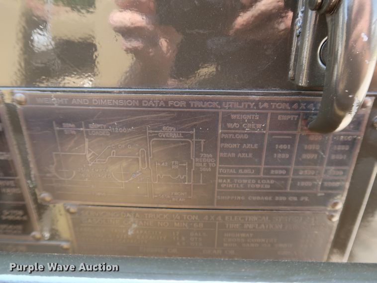 image for item KQ9829 1953 Willy's Jeep M38A1  SUV