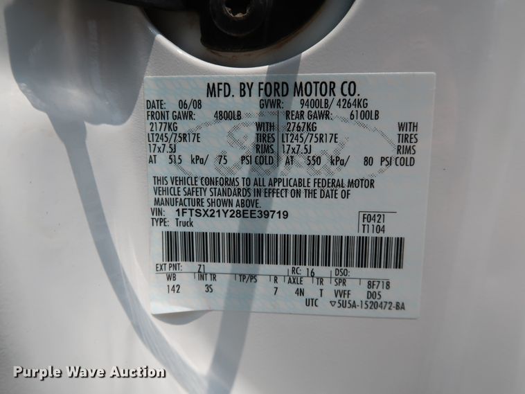 image for item KQ9832 2008 Ford F250  Super Duty XL  SuperCab pickup truck